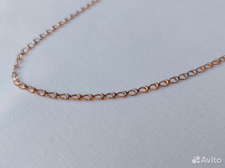 Золотая цепь и золотые серьги-кольца 585 комплект