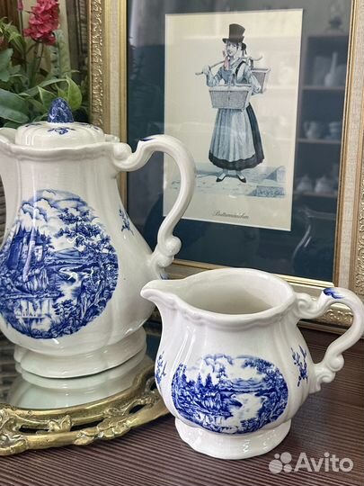 Антикварный чайный сервиз Sarreguemines