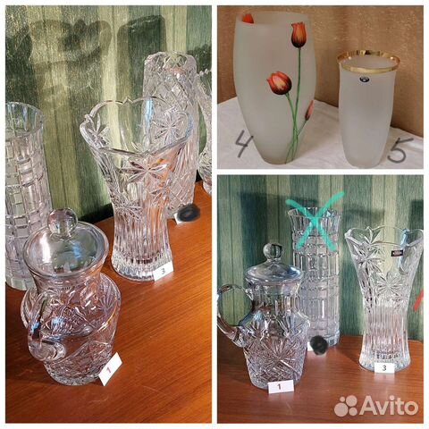 Вазы хрусталь стекло СССР Богемия