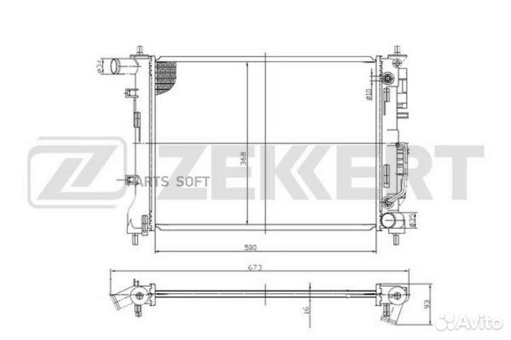 Радиатор охлаждения двигателя Hyundai Solaris II 1