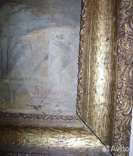 Старинная картина (холст, масло) 1900 г