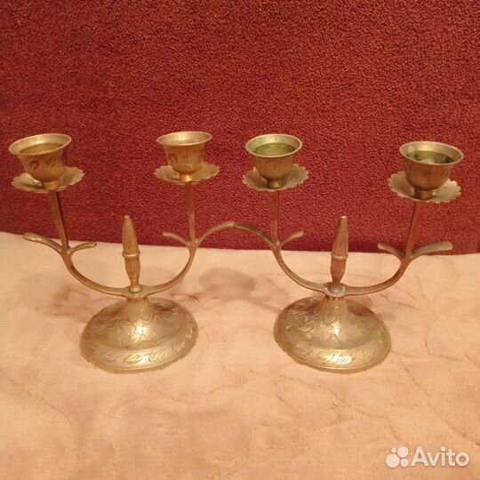 Подсвечники латунные