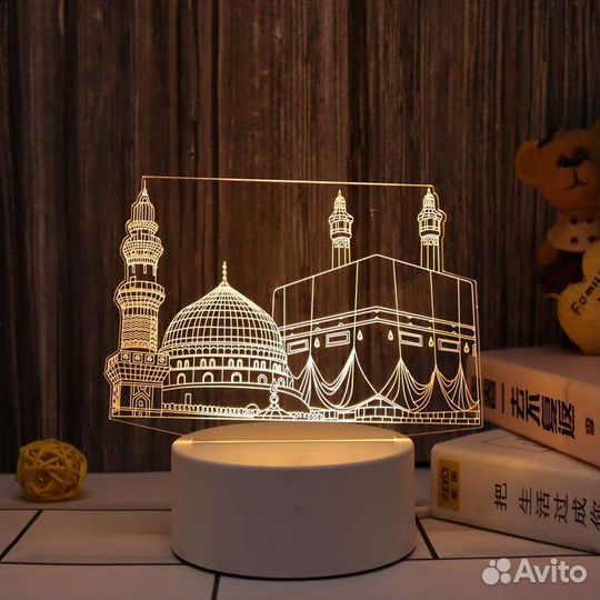 Исламский светильник,3d ночник Кааба, мечеть