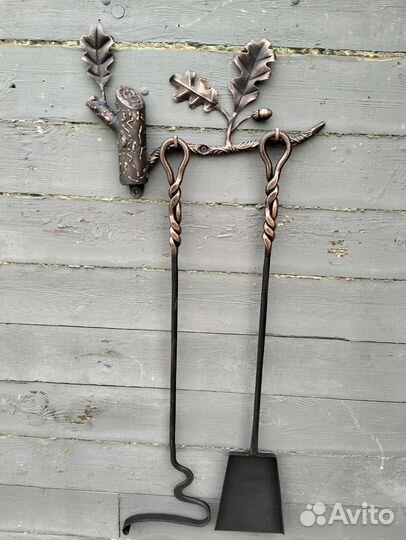 Кованый набор для камина, мангала, бани,печи