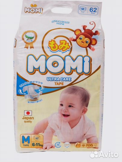 Momi ultra care M подгузники