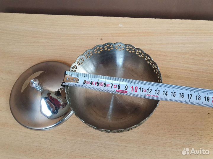 Конфетница мельхиор с крышкой