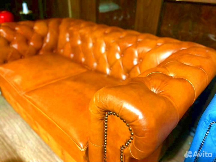 Кожаный диван честер