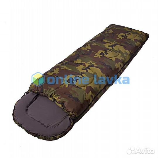 Спальник сп2 с капюшоном 200+35*75 см камуфляж