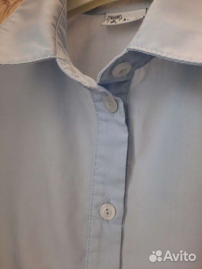 Рубашка школьная голубая для девочки 128. Польша