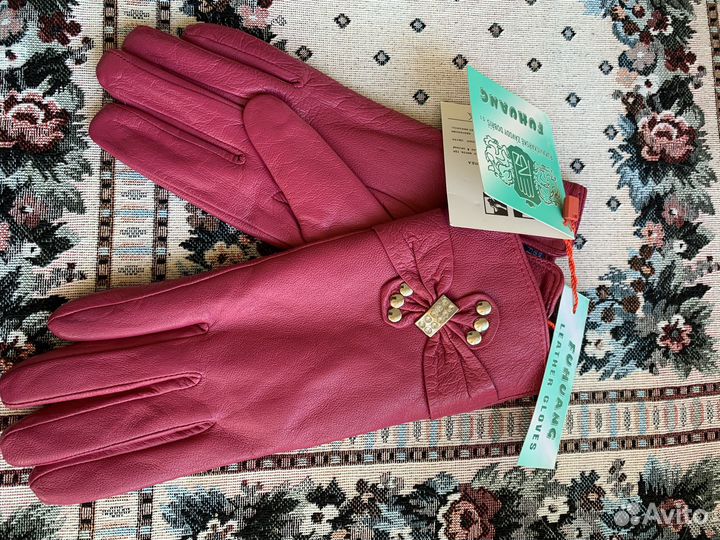 Перчатки женские кожаные новые