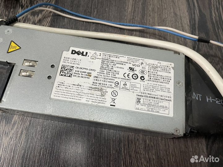 Блок питания Dell 1400w Для Майнинга 6 Видеокарт