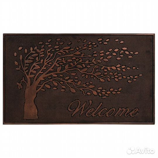Коврик vortex Welcome дерево медь 45х75см резина