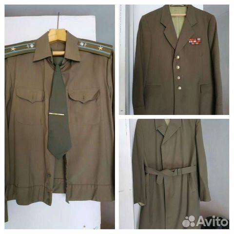 Китель, рубашка, плащ военный, СССР