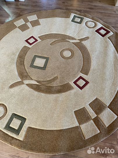 Ковер круглый шерстяной толстый