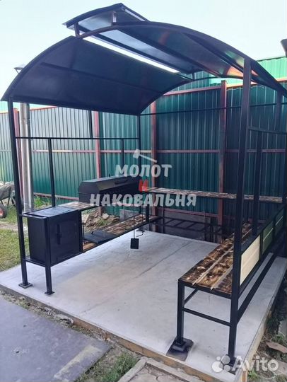 Мангал с печью под казан