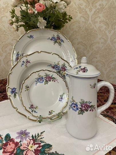 Блюдо. Тарелки. Кувшинчик.Дулево 1955-57гг