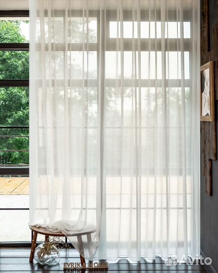 Тюль Дебора айвори готовый на окна пошив