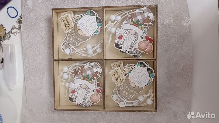 Новогодние деревянные ёлочные игрушки