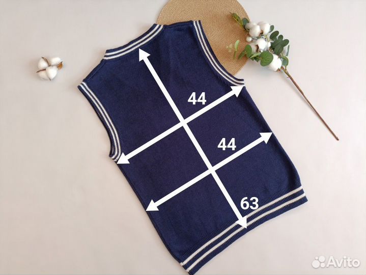 Жилет женский синий вискоза 44 46 оверсайз