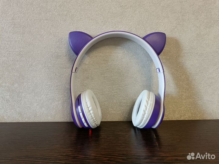 Детские светящиеся наушники с ушками. Новые