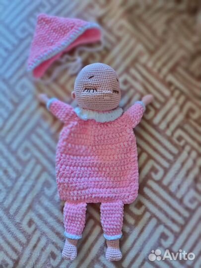 Кукла пупс мягконабивная игрушка-кармашек вязаная