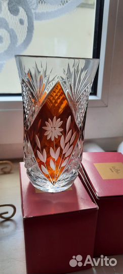 Цветные Хрустальные стаканы винтаж