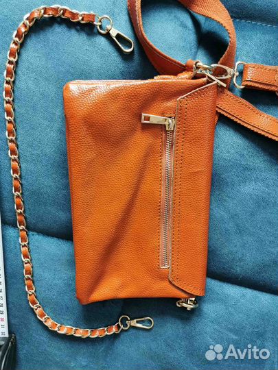 Сумка кожаная терракотовая