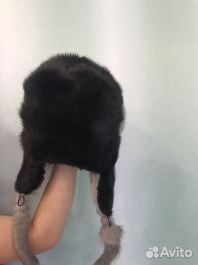 Шапка ушанка норковая женская