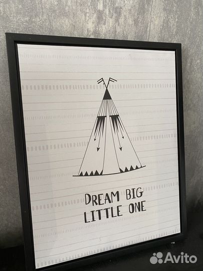 Картина постер на холсте в раме Dream big 40*50