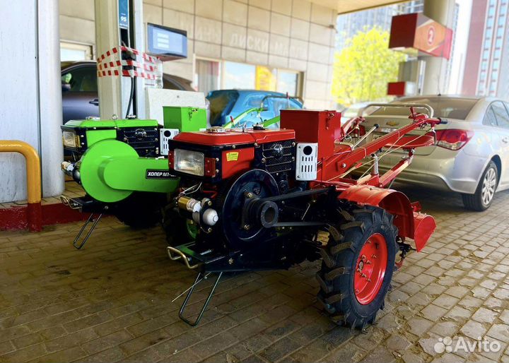 Мотоблок с водяным охлаждением дизель 15лс