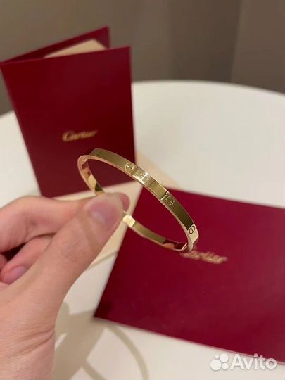 Золотой Браслет Cartier Love Тонкий