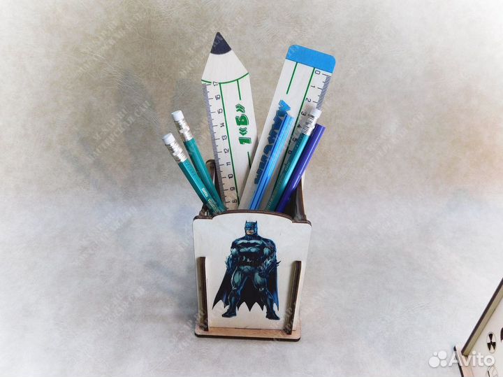 Набор: Карандашница с именной линейкой