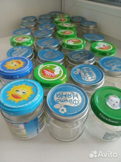 Стеклянные баночки из-под детского пита