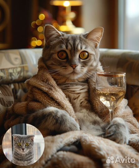 Волшебные портреты питомцев / Портрет питомца с ии