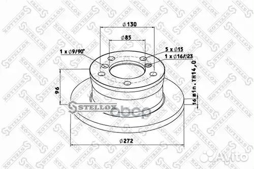 Диск тормозной 272x97x16x85 n5+n1d17 Omn MB