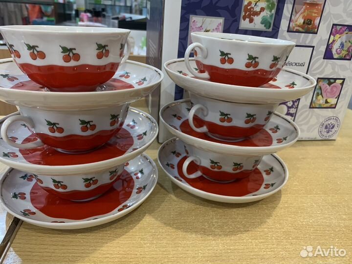 Чайный сервиз Дулево форма тюльпан