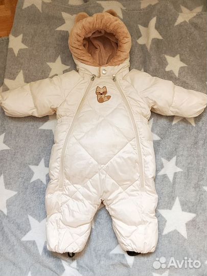 Зимний комбинезон для девочки 68 с пинетками