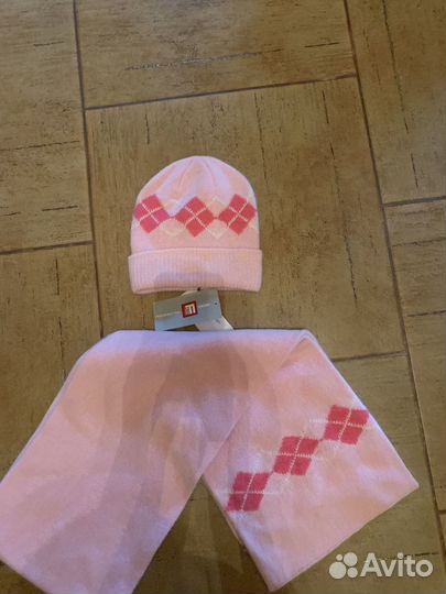 Шапка и шарф для девочки 5-9 лет