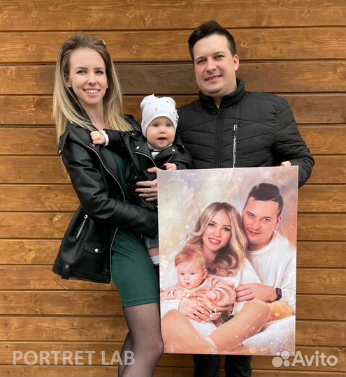 Портреты по фото и печать фото на холсте