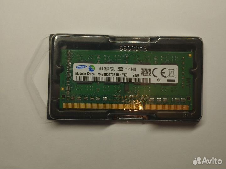 Оперативная память DDR3L 4 gb SO dimm для ноутбука