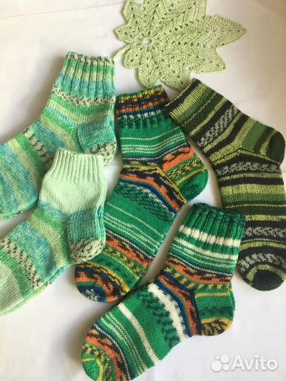 Теплые шерстяные носки ручной работы