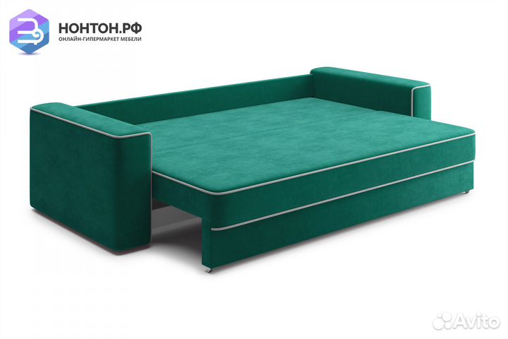 Диван еврокнижка Берген 3-х местный изумрудный