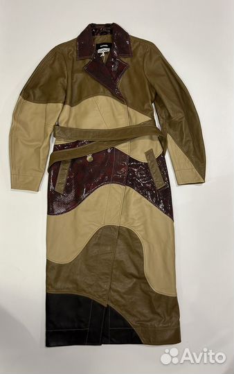 Кожаное пальто Ganni x Ahluwalia (0951)