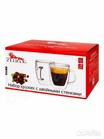 Набор кружек с двойными стенками в ассортименте