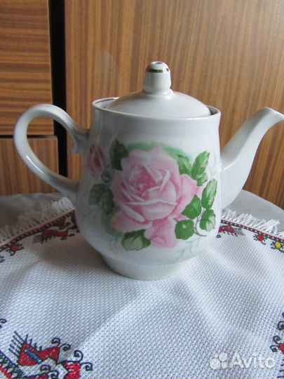 Дулево СССР. Чайник, чашки, винтаж