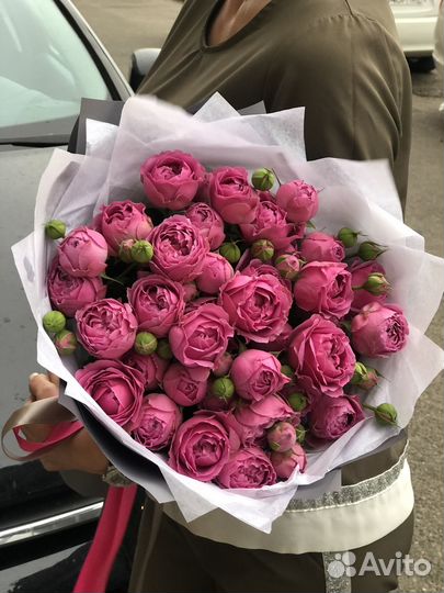 Роза кустовая пионовидная