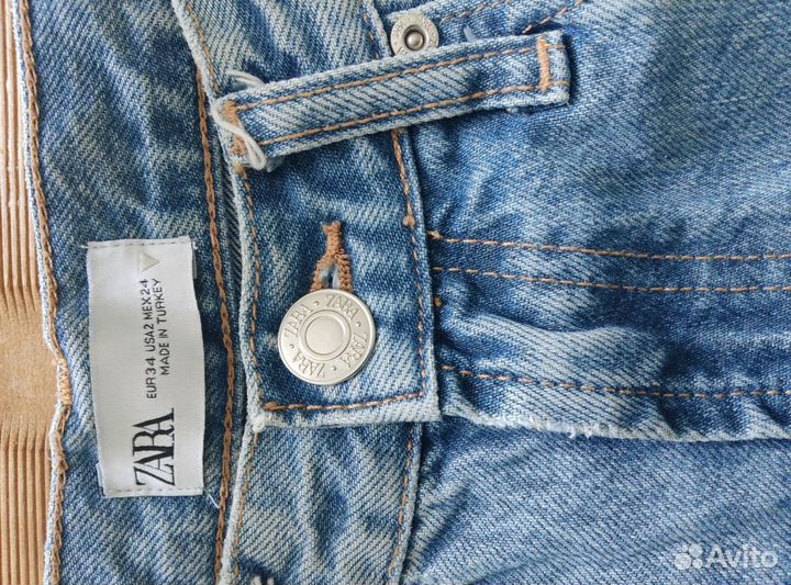 Джинсы zara 34 прямые