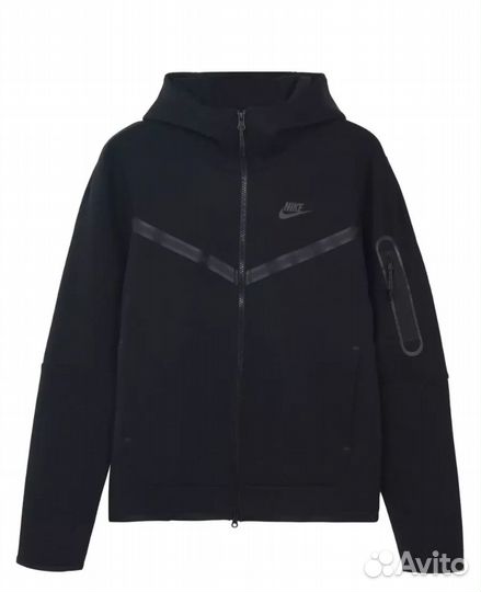 Зип худи nike tech fleece черная