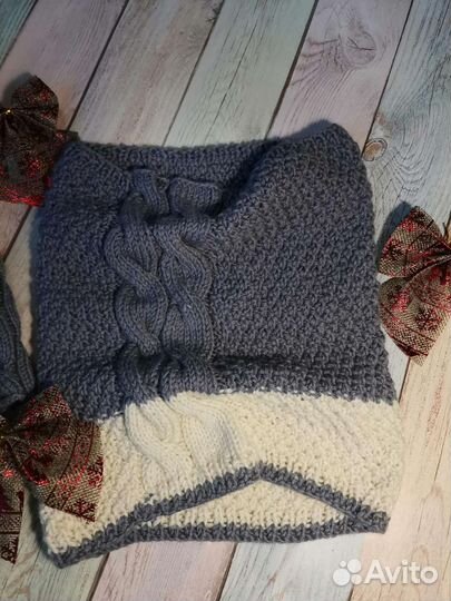 Комплект шапка и снуд для девочки