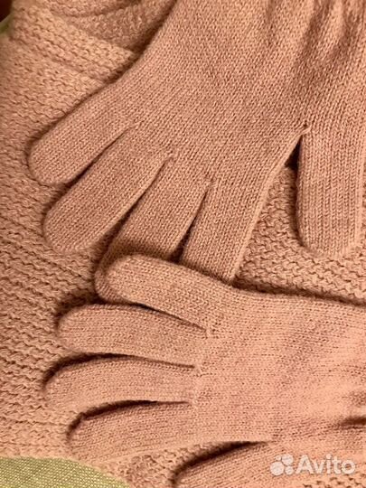 Шапка / Берет + шарф + перчатки Шерсть